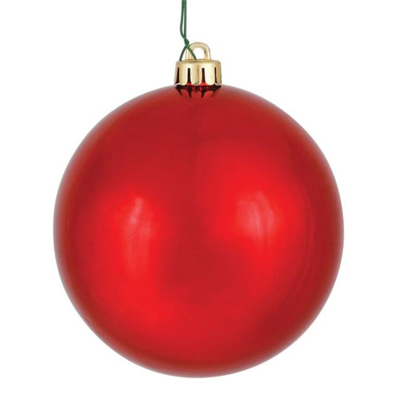 Red Shiny UV Drilled Ball Ornament, 4 in. - 6 per Bag